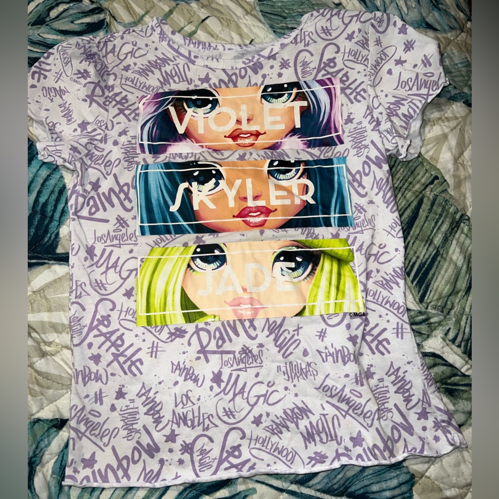 Girls Short Sleeve Rainbow High Shirt
